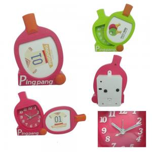 China plastic desk alarm clock with photo frame for kids wholesale