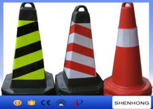 China Safety Overhead Line Construction Tools Red PVC Traffic Cones With Reflective Tape wholesale