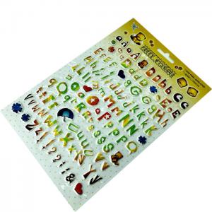 China Non Toxic Puffy Letter Stickers , Die Cut Self Adhesive Alphabet Stickers on sale