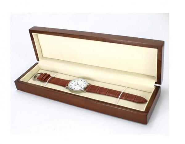 Quality Rectangular Business Gift Watch Packing Box / Handmade Wooden Jewelry Box for sale