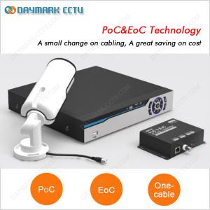 China New tech coaxial cable trasmission 4 channel PoC & EoC IP camera nvr kit wholesale