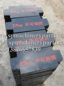 China Global safety and quality standards compact machine room fujitec elevator parts pig iron cast balance weight block 29KG wholesale