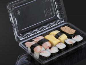China Small and medium-sized sushi boxes cake disposable transparent BOPS packaging boxes fresh fruit snacks wholesale wholesale