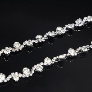 China Decorative Crystal Diamond Chain , Rhinestone Necklace Silver 5MM ODM wholesale