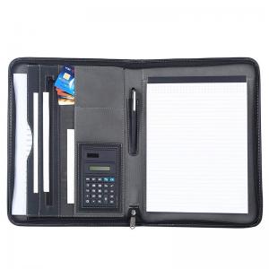 China Black PU Leather Business Portfolio For Business Travel / Daily Use on sale