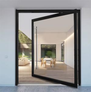 China Ultra Clear Insulated Aluminum Glass Partitions For Spring Pivot Door on sale