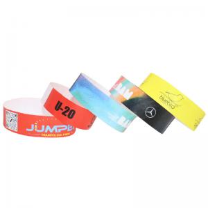 China Security Paper Event Wristbands Adjustable Fit Full Color Bar Coding wholesale