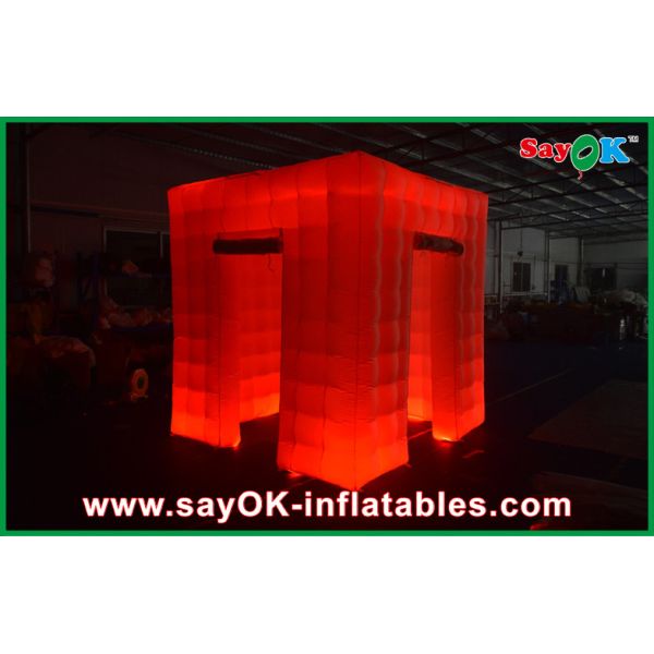 Event Booth Displays 2 Opening Door Cube Light Inflatable Photo Booth With Top Led