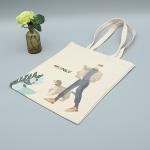 Promoting Beach Printed Reusable Shopping Bags Cotton Canvas Bag