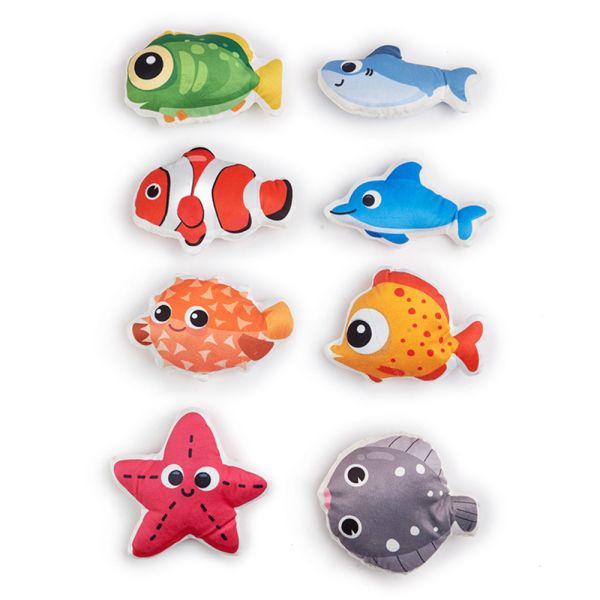 Realistic Ocean Plush Cat Chew Toy Soft Interactive Plaything With Catnip Marine