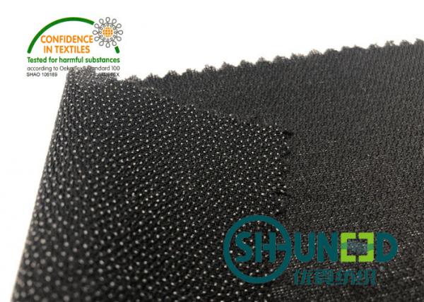 Quality Black PA Coated Woven Interlining Twill Woven Stretch Interfacing for sale