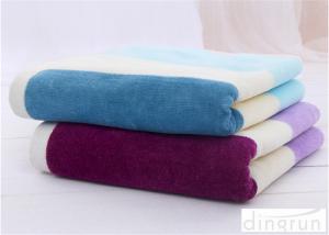 China Stripe Velour Cotton Face Cloths , Luxury Face Cloths For Gift wholesale