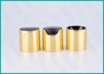 China Highly Sealed Gold Disc Top Bottle Caps And Lids 24/410 With Black Press Top wholesale