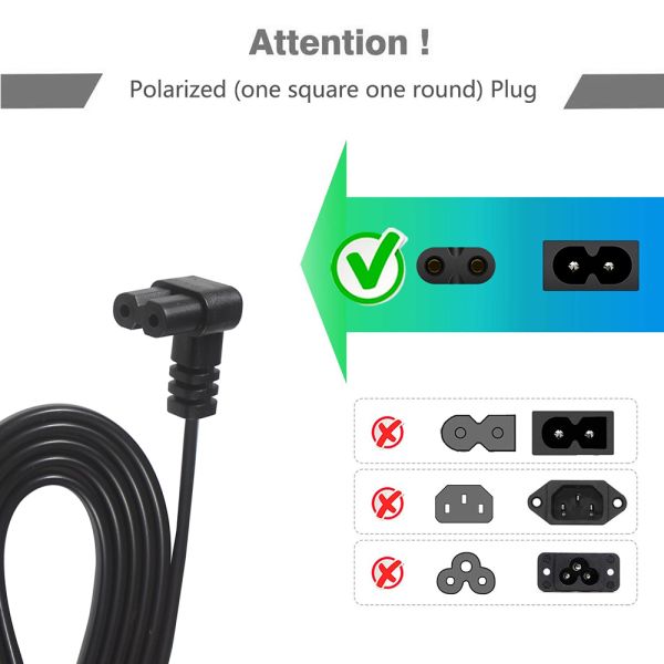 EU 2-Pin C7 Power Cord 1.5m 250V 10A for Laptop