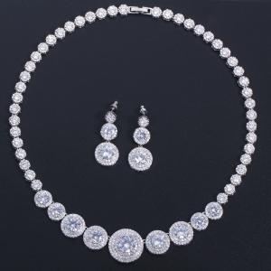 China AAA CZ CZ Crystal Necklace Pendant Necklace Rhinestone CZ Jewelry Set Women Wedding Necklaces Jewelry for Gift wholesale