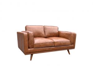 China D30 Three Seater Leather Sofa 2 Seater Brown Leather Sofa Top Grain Plus Split Cover on sale