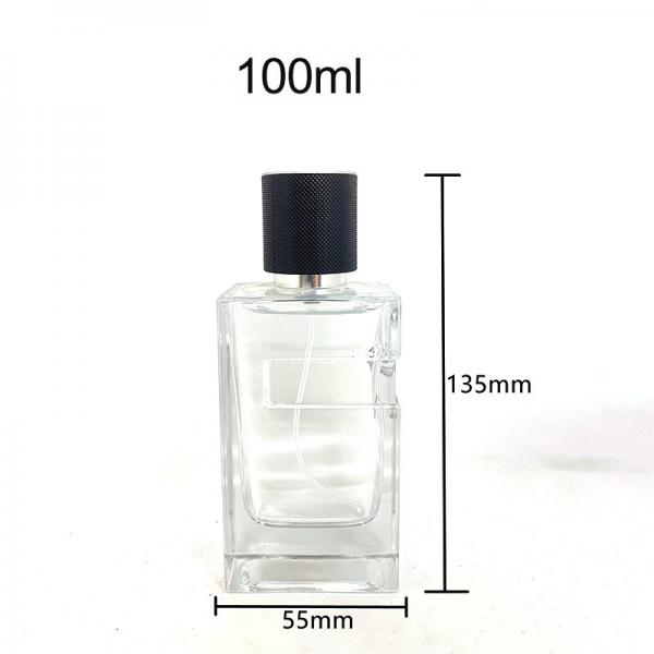 Perfume Bottle Glass Square Thick Bottom Snap On Glass Bottle Spray Perfume Packaging