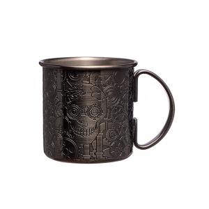 China Etching Design Stainless Steel 304 Mule Mug Black Travel Camping Mug For Party on sale