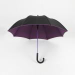 China Double Canopy Golf Style Umbrella , Black Umbrella With Hook Handle Custom Logo wholesale
