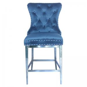 China Romantic Blue Color Bar Chair High Back Heavy Base wholesale