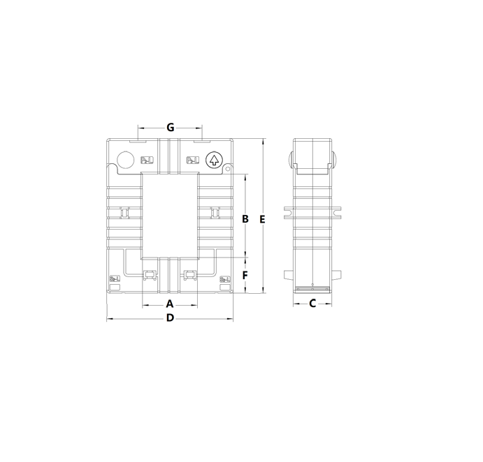 SCTK752C Series Split Core Current Transformer with 1 A or 5 A Rated Output