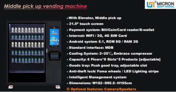 Fruit Saland Automatic Vending Machine 21.5 Inches Screen 10 Adjustable Channels