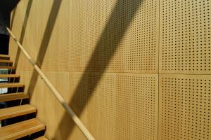 China Auditorium Melamine Surface Perforated Wood Sheets / Music Studio Acoustic Panels wholesale