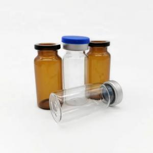 China 2ml 5ml 7ml  Freeze-Drying Glass Vial Pharmaceutical Tubular Vaccine Clear Amber Glass Vials with aluminum cap wholesale