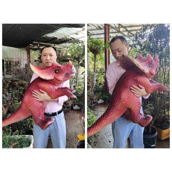 Red Baby Customization Dino Hand Puppet For Amusement Park