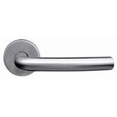 China Hollow Tube Satin Lever Type Entrance Door Handle Set Corrosion Resistant on sale
