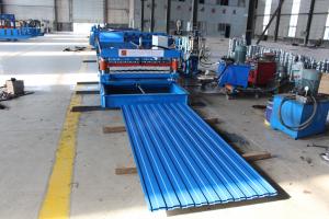 China Low Noise Trapezoidal Sheet Roll Forming Machine Metal Roof Panel Machine on sale