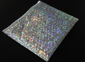 China 220x160mm Shiny Holographic Bubble Envelope Mailers with Zipper Cosmetic Bubble Jiffy Bag on sale