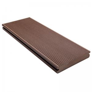 China Wood Fiber 138*26mm Solid Composite Decking Waterproof Deck Boards Insect Resistant wholesale
