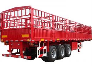 China Red 600mm Animal Transport Trailer 12R22.5 Triple Axle Semi on sale