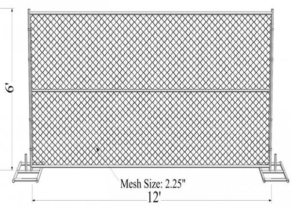 8'x14' chain link fence panels 1⅜"(35mm) and 16gague wall thickness cross brace hot dipped galvanized be 2.0 oz/ft2