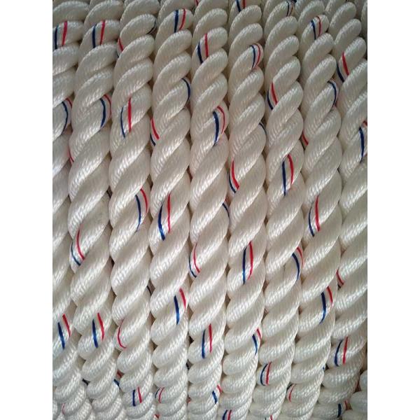 10mm 3 Strand Dock Line , PP Polyester Mixed Three Strand Nylon Rope