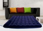 Foldable PVC Single Flocked Airbed Dark Blue Double Inflatable Mattress Built In