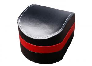 China Single Twist Plastic Watch Box  Black Color Velvet With Stitching Environmentally Friendly wholesale