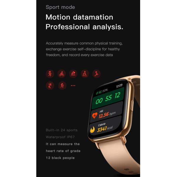 Fitness Smart Watch Temperature Monitoring RTL8762C PPG Distance Sport Sharing