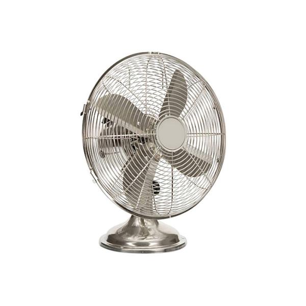 12 Inch 3 Speed Oscillating Retro Table Fan Air Circulator Brushed Copper