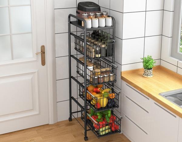 Quality Drawer Type Multi Layer Kitchen Shelf With 4 Tier Shelving Unit for sale