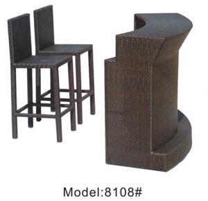 China 3pcs wicker public house club counter bar table and armless chairs-8108 wholesale