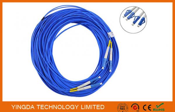 Quality Duplex Fiber Optic LC - LC Single mode Patch Cord , Fiber Patch Cable Duplex Riser for sale