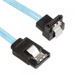 China 8 Inch Blue SATA 3 Extension Cable , Straight To Straight SATA 3 Cord on sale