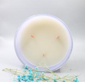 China Natural Soy Wax Scented Glass Small Jar Candle Wooden Wick For House wholesale