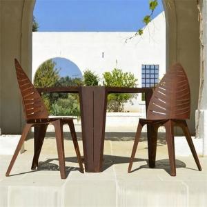 China Morden Design Rusty Leaf Shaped Metal Furniture Corten Steel Garden Chair wholesale