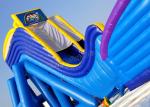 Blue / Yellow Inflatable Water Slide Games Commercial 12 * 4m hippo slide For