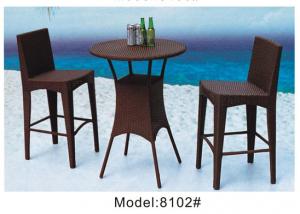 China 3pcs wicker rattan saloon club round bar table and 2pcs armless chairs-8102 wholesale