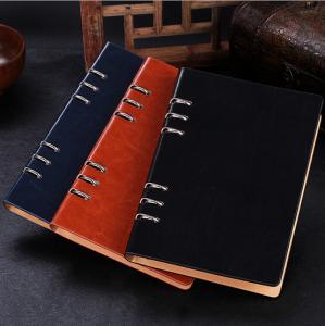 China Business gift - Manufacture loose-leaf notebooks 6 ring binder leather agenda LN-005 wholesale