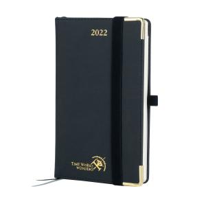 China Black Leatherette Cover Small Academic Planner With Hourly Schedule on sale
